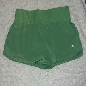 Green high rise shorts